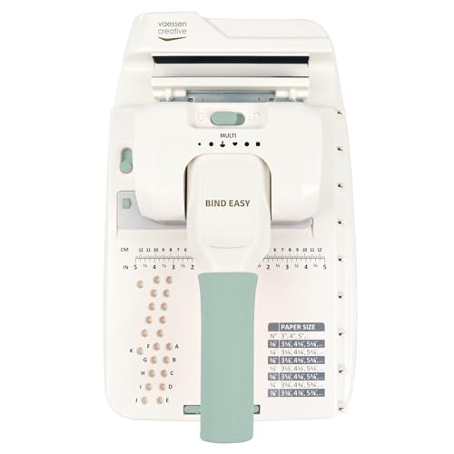 Vaessen Creative Kit Reliure - Relieuse Bind Easy avec Reliure Spirale, Disques de Reliure et Cartouches de Perforation - pour Relier Dossier, Document, Albums...