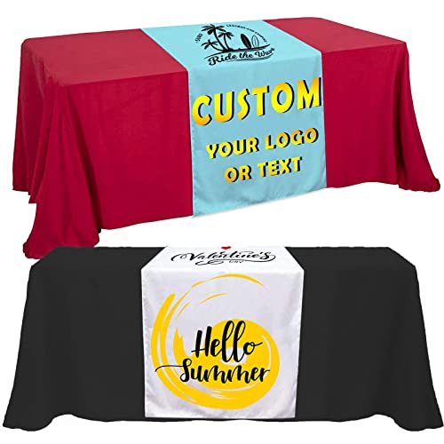 Fuhturce Custom Table Runner With Business Logo Personalized Customized Burlap Tablecloth Runner Printed Name Design Text For 13Inx72In T-1372 T-1372 #TOP12