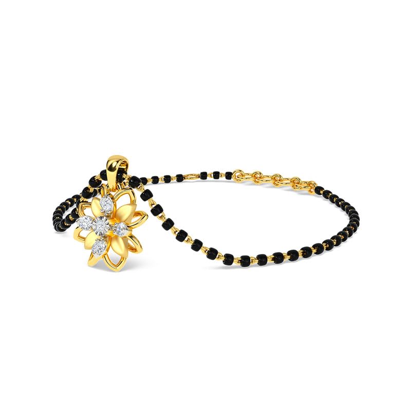 Image of KISNA Diamond Gold Mangalsutra Bracelet for Women