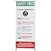 Safety First Social Distancing Banner Sign Vinyl 60 In H X 24 In W Bk On Wh