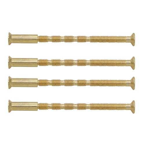 Ensemble de 4 pièces or M4 poignée de porte traversant vis de fixation et manchon pour UPVC Windsor poignée de porte Kit bouton de verrouillage autre laiton