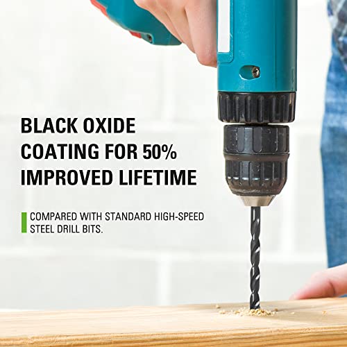 Image of Greenworks 90 Piece Black Oxide Drilling and Driving Bit Set with Modular Case for Wood, Metal, Plastic, and Masonry,3X Longer Life,135 Split Point,Precision-Milled