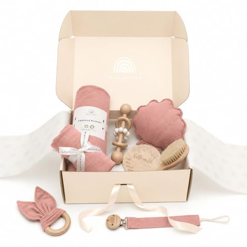 ARI MES Baby Gift Set for Newborns, Baby Shower Gift Basket with Swaddle
