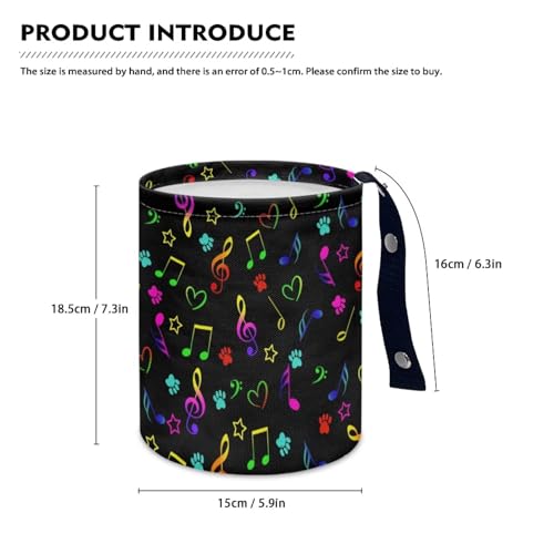 Image of Colorful Music Notes Cute Car Trash Can Seat for Car Front Seat, Back Seat, Floor, Headrest, Rubbish Bin Car Accessories Interior Universal