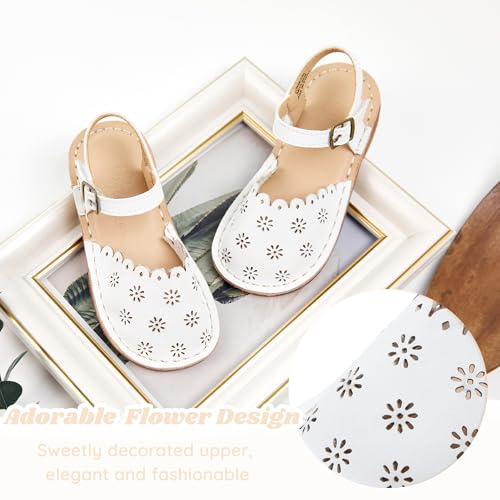 Image of Flaryzone Girls Sandals Closed Toe Summer Flats Dress Sandals Shoes Toddler /Little Kid