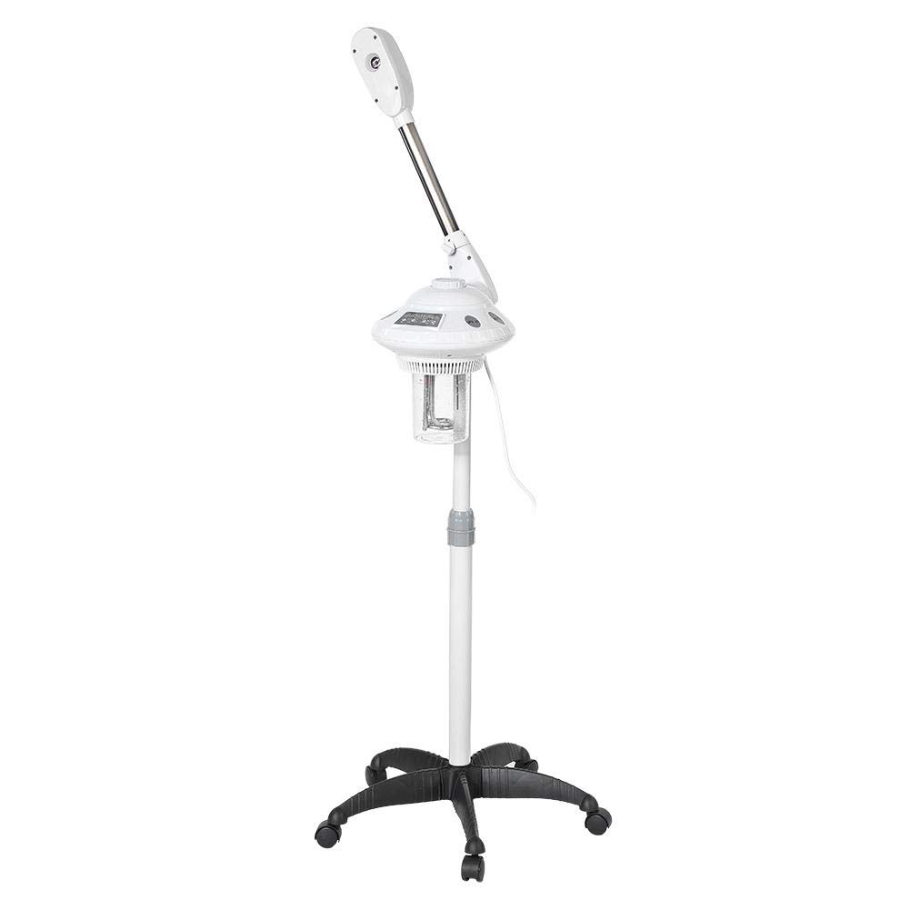 Vaporizador Facial Profesional, Vaporizador Facial Ozono Aromaterapia con Brazo Mecedora Ajustable, Rociador Vaporcon Rueda para Salón Sauna Estética Peluquería Spa 750W