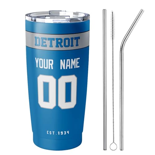 Image of ANTKING Detroit Tumbler 20 oz Travel Coffee Cup Custom Name Number for Men Women Boy Gifts