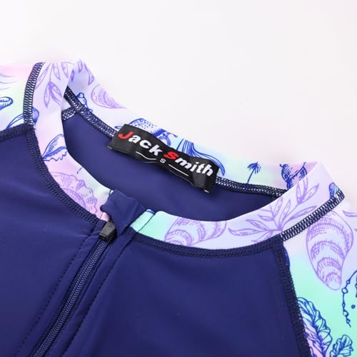 Image of JACK SMITH Women's 3 Piece Long Sleeve Rash Guard Swimsuits Zip Front Bathing Suit Tankini Swimsuits UPF 50