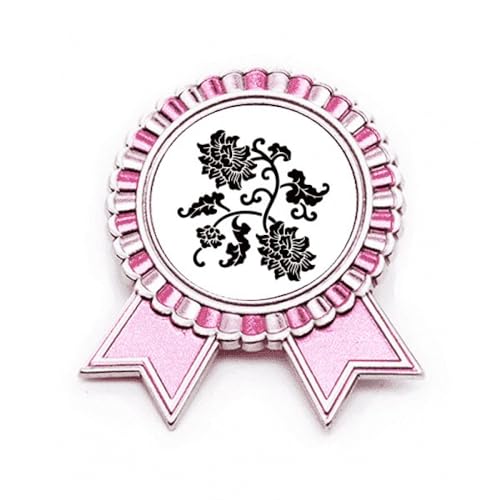 Broche fleur noire et rose en métal taille M pour accessoiriser une robe