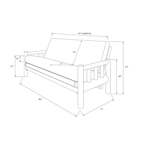 Kodiak furniture cabin lodge log futon frame drawers wup north premium 8 innerspring mattress sofa bed set full size sofa frame mattress  urban country home decor