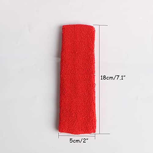 Image of Cotton Sweatband Headbands,Pack of 12,Elastic Stretchy Sport Terry Cloth Sweat Bands,Yoga Workout Fitness Exercise Basketball Headband