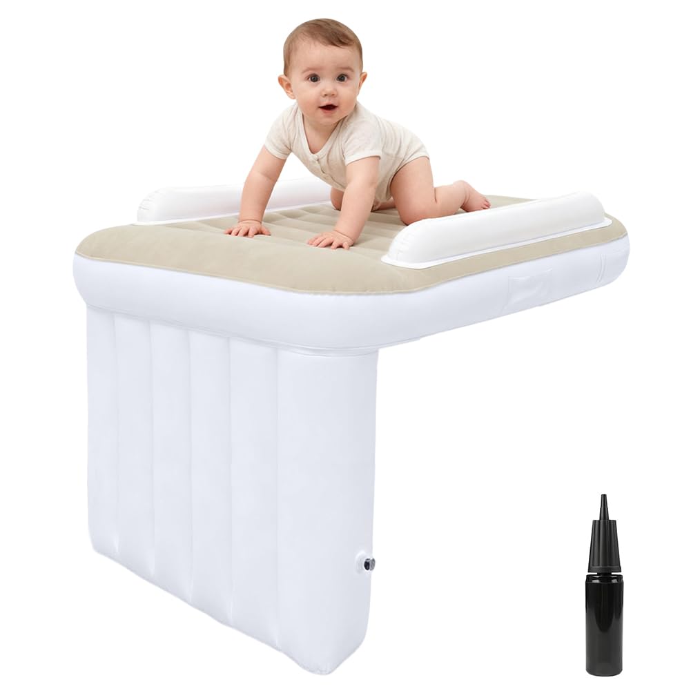 Cama Inflable para avión para niños pequeños, Almohadilla Extensible para sillas de avión portátiles para bebés, Cama de Viaje para niños pequeños, Silla de Seguridad Inflable para Coche para niños