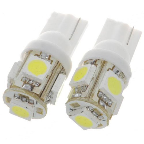 2x 501 T10 W5W 8-SMD LED Bulbs – 360° White Light For Side Markers, Interior, License Plate