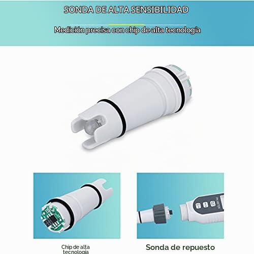 Medidor de pH digital, pH profesional y medidor de temperatura portátil probador de calidad del agua acidímetro PH818 0-14 medición de inteligente preciso ans sensor pantalla LCD