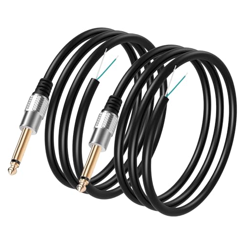 GINTOOYUN 2-Pack 6.35mm Guitar Instrument Cable 3.2Ft Mono Jack 1/4