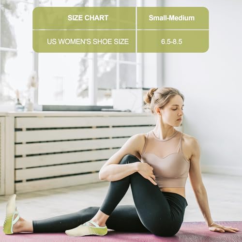 Image of Women's Grip Socks with Straps - 3 Pairs Non Slip Socks for Pilates, Yoga, Ballet & Barre Dance