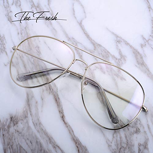 Image of The Fresh Classic Aviator Frame Light Color Lens XL Oversized Sunglasses Gift Box