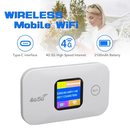 Hotspot WiFi Mobile 4G/5G Portable - Jusqu'à 300 Mbps, 10 Appareils Connectés - Parfait Pour Voyages Et Camping