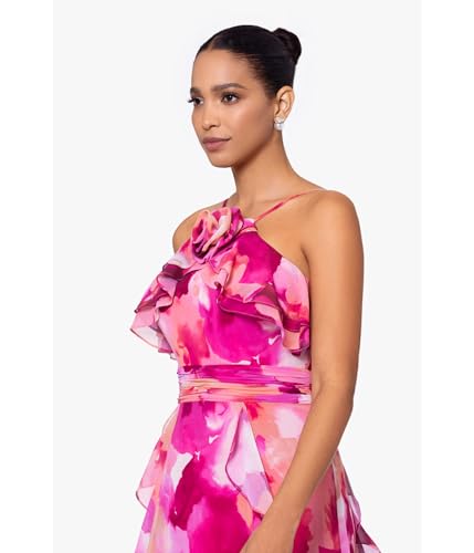 Xscape Female Long High Multi Chifon Print Flower3