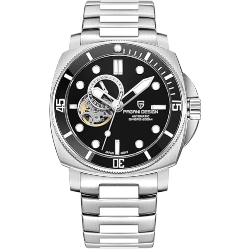 Image of Pagani Design 1736 Men's Watch Men's Automatic Watch NH39 Automatic Movement Sapphire Crystal Stainless Steel Strap 200M Water Resistant Multifunction Chronograph Business Sports Watch