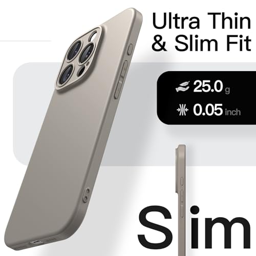 Image of JETech Slim Case for iPhone 16 Pro Max, Natural Titanium | Camera Lens Protection, Ultra-Thin Matte Finish, Lightweight Minimalist Cover