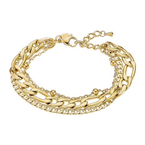 LOTUS STYLE Pulsera Acero Inoxidable Mujer LS2339 2/2   Sofisticado Brazalete con Pulido y Acabado Refinado   Pulsera Dorada 20 cm   Regalo de Cumpleaños   Aniversario   Ocasiones Especiales