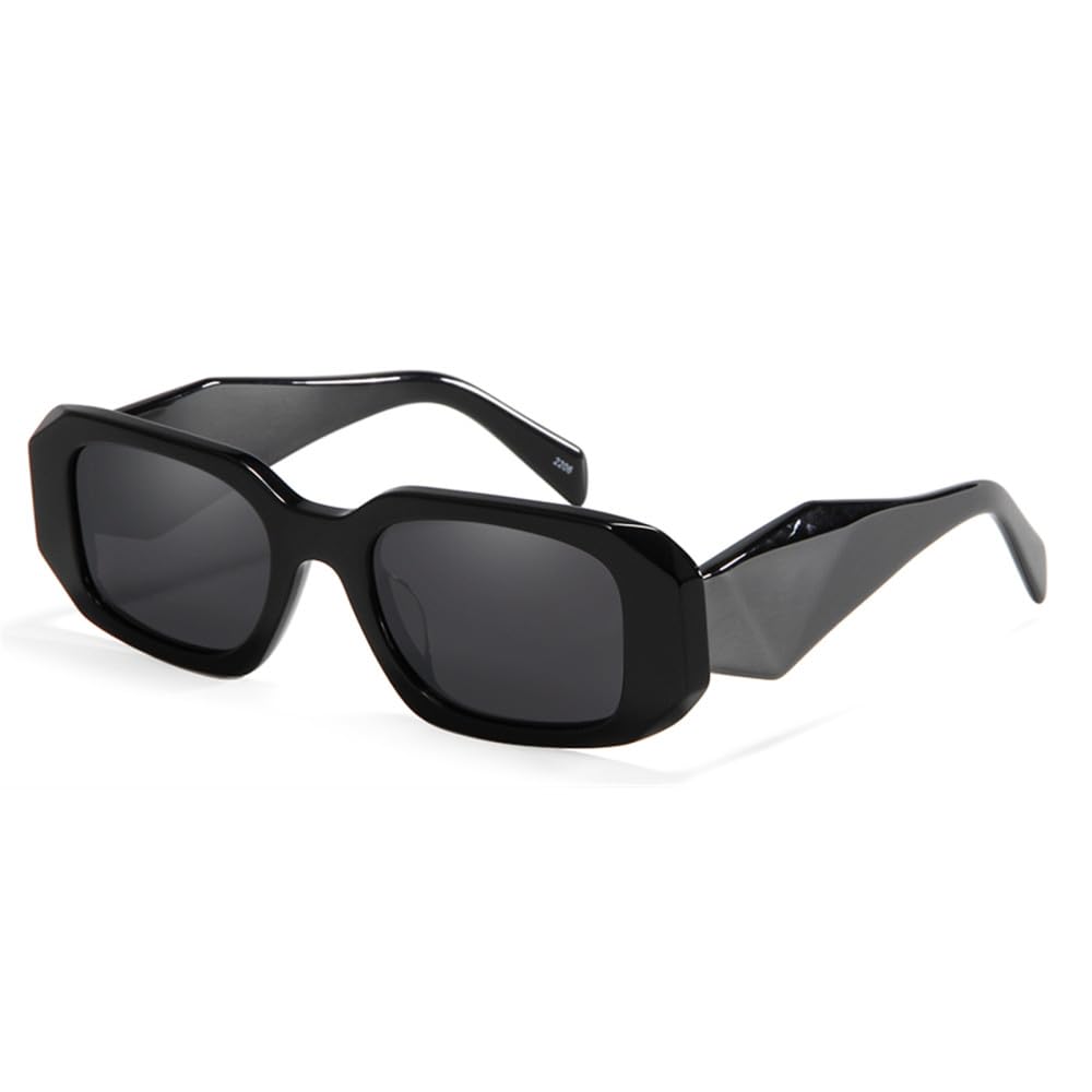 Geformte rechteckige weiße Sonnenbrille aus Acetat für Damen, polarisierte Sonnenbrille für Herren, dreidimensionaler Rahmen, UV400-Farbtöne
