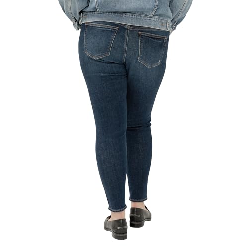 Silver Jeans Co. Women's Plus Size Elyse Mid Rise Comfort Fit Skinny Jeans3