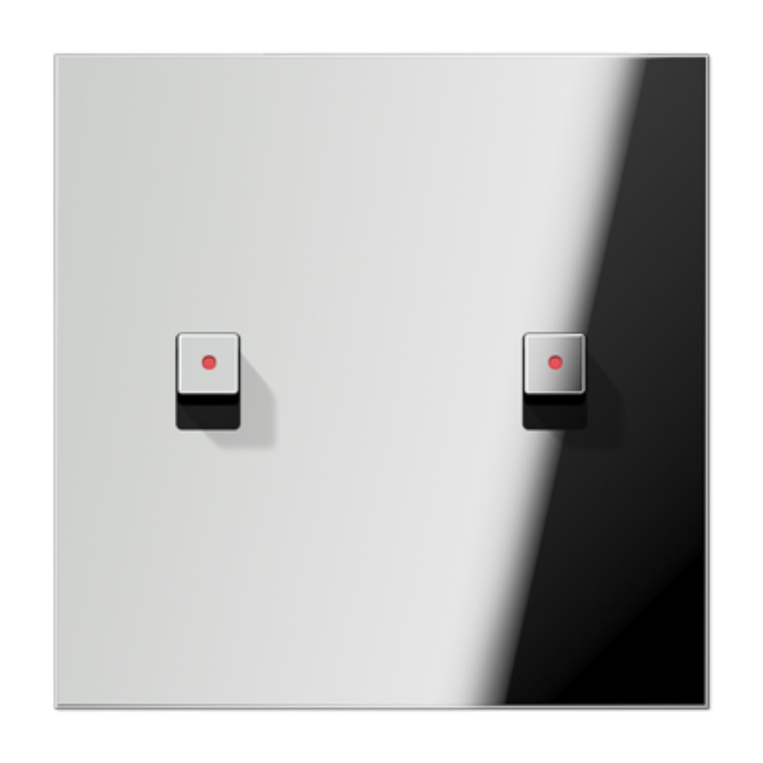Placa 1x2 pal. LED cubo LS1912 Jung GCR12-5KOE22 color cromado para mecanismos eléctricos