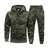 YSERB Camo Sweat Suits Men Tracksuits 2 Piece Sets,Warm Fleece Pullover Sweatshirt and Sweatpants,Athletic Jogging Sweatsuit