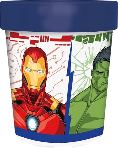 Tataway Gobelet en plastique pour enfants Marvel Avengers Iron Man Hulk Captain Marvel 260 ml avec base antidérapante