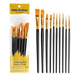 Shaersu Aquarellpinsel,Acrylpinsel Vielseitig, glatt, flexibel