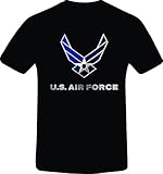 US Air Force, Best Quality Custom Tshirt (XL, BLACK)