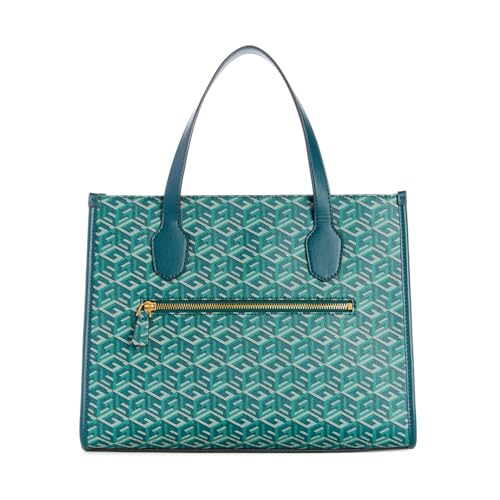 Image of GUESS Women's Green Printed Tote Bag| Ladies Purse Handbags | Gift For Ladies