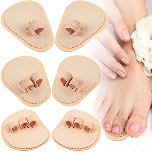 6 Pieces Hammer Toe Straightener Triple Toe Straightener Double Hammertoe Splint Single Toe Splint Foot Toe Support Corrector Cushion Brace for Crooked Hammer Claw Bunion Toes and Overlapping Toes
