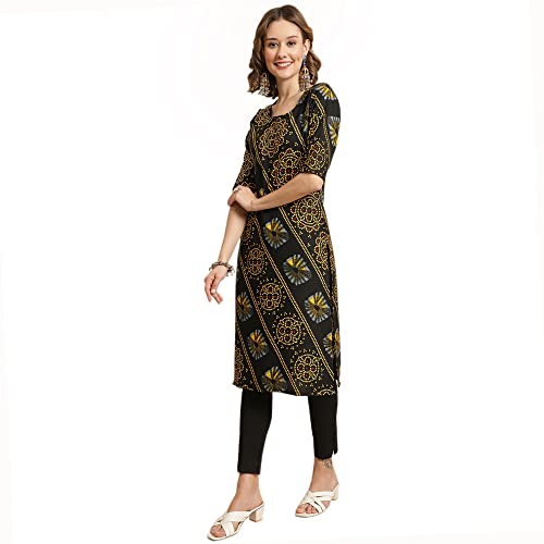 Image of Pinkmint Women's Crepe Digital Printed Straight Kurta