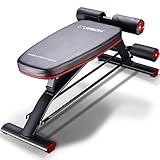 HARISON Compact Weight Bench with Dumbbel Rack Adjustable Flat Decline Workout Bench for Woman and Man