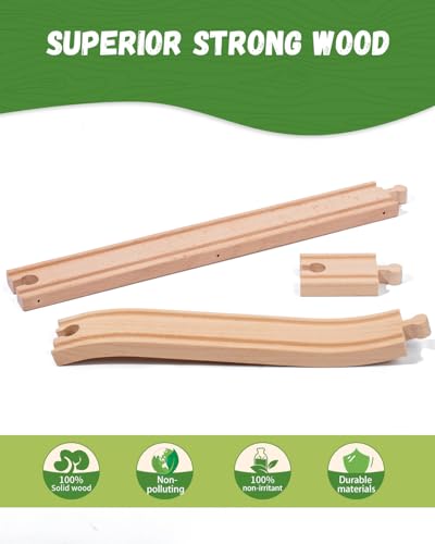 wooden train track accessories train railway accessories double suspension train bridge toy train set for toddlers 3-5 train tracks compatible with all leading brands