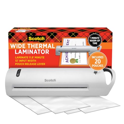 Scotch Thermal Laminator Combo Pack, 13" Wide, 20 Sheets