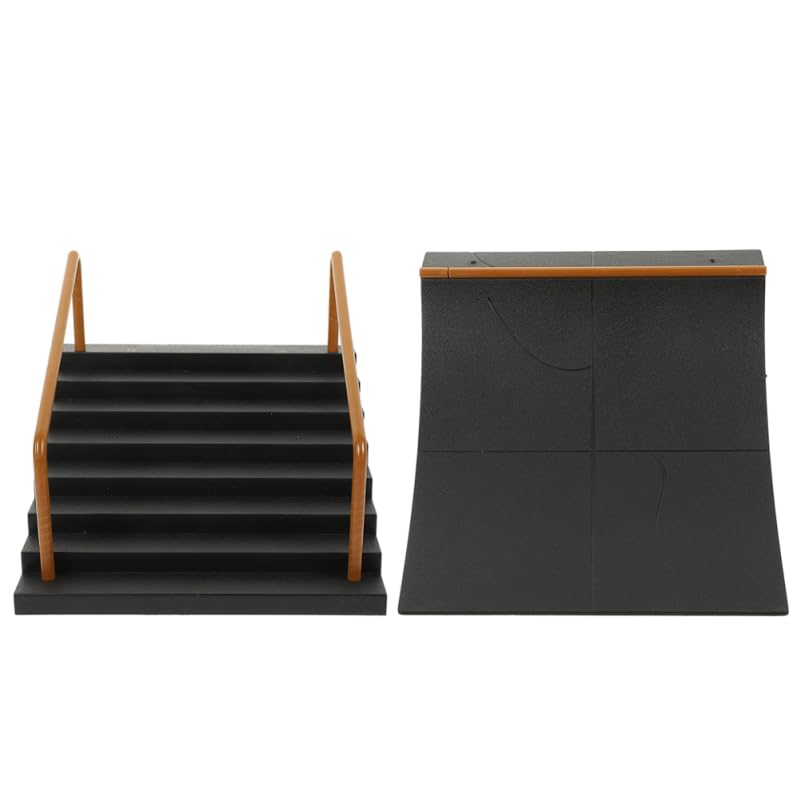 Vaguelly 2pcs Fingerboard Skate Park Con Rampa Per Ragazzi Ragazzi Ragazze Plastica Skateboard Parco Accessori Per Dito Pattinaggio Giocattoli Dito Pattinaggio Dito Pattinaggio Kit Per Principianti