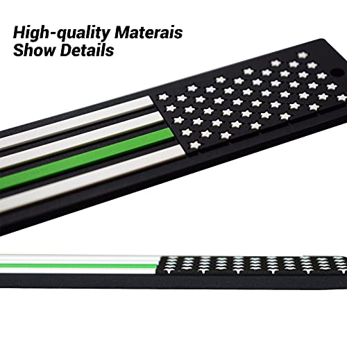 Wosite 2 Pack American Flag Keychain Tag With Key Ring For Men Women Keys, Cars, Motorcycles, Bicycle, Backpacks, Luggage, And Gifts (Green Line) #TOP3