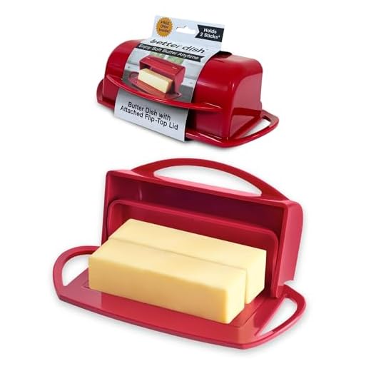 Better Dish Flip-Top Butter Dish without Spreader (Red)