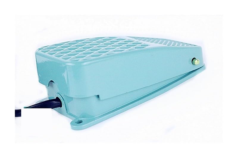 ROUPWKWO 1PCS TFS-2 YBLT-FS/2 AC250V 10A Green SPDT NO NC Nonslip Metal Momentary Power Foot Pedal Switch