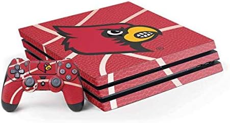 Skinit Decal Gaming Skin Compatible with PS4 Pro Console and Controller Bundle - Officially Licensed College Louisville Red Basketball Design