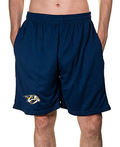 Calhoun NHL Men's Team Logo Air Mesh Shorts (Nashville Predators, X-Large)