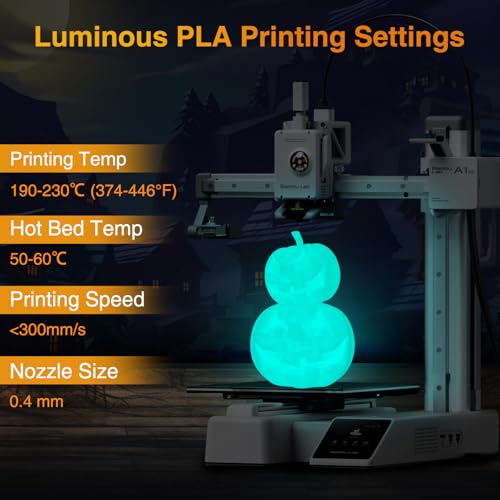Image of Glow in Drak PLA Filament 1.75mm Luminous 3D Printer Filament Bundle, 250gx4 Value Pack Filament, Fit Most FDM 3D Printers (Green&Teal&Purple&Rose Red)
