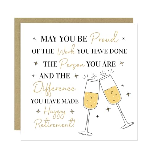 Red Ocean Retirement Card 145x145mm With Kraft Envelope Happy Retirement Cards For Friend Colleague Teacher Congratulations Greetings Cards