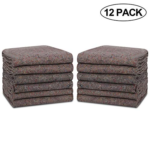 Textile Moving Blankets 12 Packs - 54 x 74 Inches (20 lb/dz) Moving