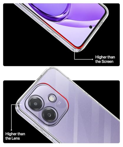 Image of WOW IMAGINE Transparent Back Cover Case for Oppo A3x 5G | A3x 4G | A3 5G | Raised Bumps for Full Device & Camera Protection Shockproof TPU Silicone Back Case Mobile Cover - Transparent