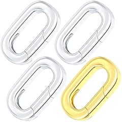 3pcs Silver, 1pcs Gold- Oval, 0.55x0.31in